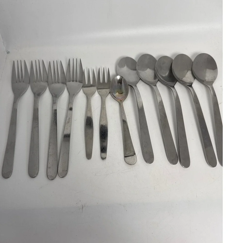 IKEA Flatware Set Mixed Lot 11pc Silver Stainless Steel Good Modern Utensils